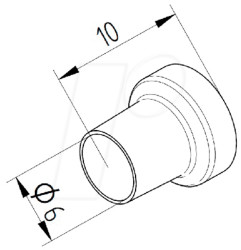 0472CR/SB Hot air nozzle 0472CR, 6.0 mm, straight