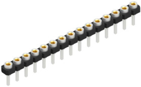 Socket header, 15 pole, pitch 2.54 mm, straight, 10043153