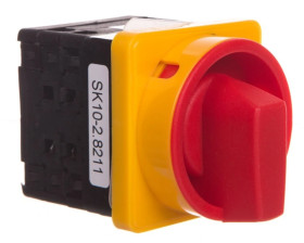 Łącznik krzywkowy 10A 0-1 3P pulpitowy żółto-czerwony SK10-2.8211P08