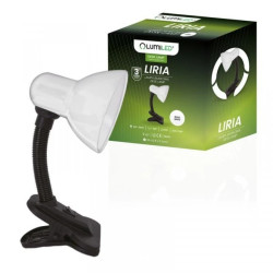 Lampka Biurkowa Stołowa Regulowana LIRIA Szkolna Nocna E27 Klips Biała LUMILED