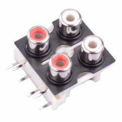 Red / White Quad RCA PCB Phono Socket