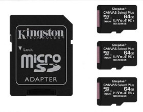 PAMIEC SDHC MICRO 3X64GB KINGSTON UHS-1