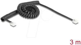 90224 Telephone cable / coiled cable, RJ11 plug / plug, 3 m