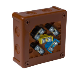 Puszka brąz 052-52 n/t IP55 118x118x46 8-wlotowa z wkładem 5x2,5 VP-52 ViPlast