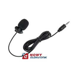 Mikrofon z klipem na kablu 2m wt. jack 3,5 m.in. dyktafon