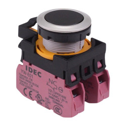 CW4B-M1E02B Black Metallic Momentary Push Button Switch 2NC IP65 IDEC