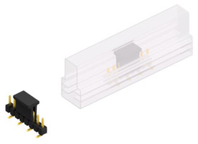 Pin header, 8 pole, pitch 2.54 mm, angled, black, SL10SMD0408GBSM