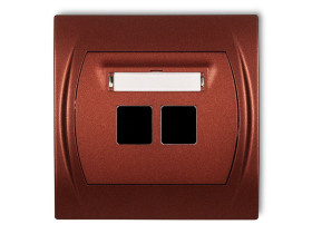 LOGO Gniazdo multimedialne podwójne bez modułu (standard Keystone) brązowy metalik 9LGM-2P KARLIK
