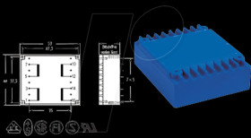 FL 2/12 Transformer 2 VA, 2 x 12 V, 2 x 83 mA