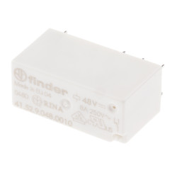 Przekaźnik mocy 48V dc DPDT Finder 400mW, montaż PCB 5760Ω Otwór przezierny
