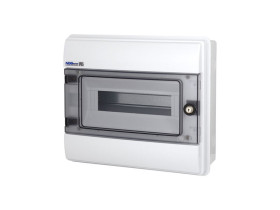 Rozdzielnica hermetyczna podtynkowa 12 modułowa 1x12M drzwi transparentne z zamkiem IP65 RHp-12/Z 36.121 ELEKTRO-PLAST