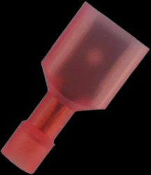 Faston plug, 6.3 x 0.8 mm, L 24 mm, insulated, straight, red, 0.5-1.0 mm², AWG 22-18, 3959S