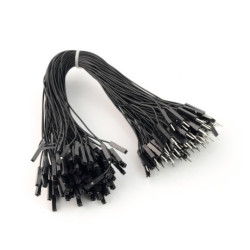 Przewody połączeniowe żeńsko-męskie 20cm czarne - 100szt.