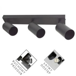 Lampa spotlight Fargo 3xGU10 czarna