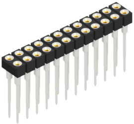 Socket header, 24 pole, pitch 2.54 mm, straight, 10042070