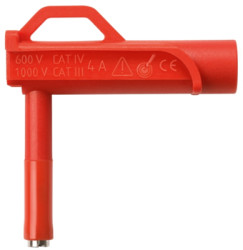 Magnetic adapter, 6.6 mm magnetic head to 4 mm socket, red, CAT IV, AWMG 7858 NI / 6.6 / RT