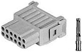 Socket contact insert, 12 pole, unequipped, crimp connection, 1103276-1