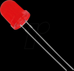 8034R1D-ESA-E LED 8mm, wired, red, 2000 mcd, 40°