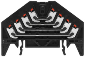 Patch distribution terminal, push-in connection, 0.5-1.5 mm², 16 pole, 10 A, 4 kV, black, 1173830000