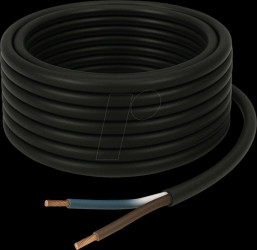 Rubber-sheathed cable H07RN-F, 2 x 1 mm, 50 m, black