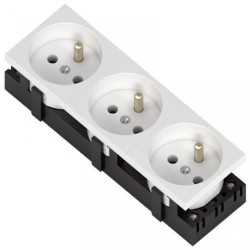 Gniazdo elektryczne standard 3B 3x2P+Z bez blokady białe potrójne 1 szt. 333537