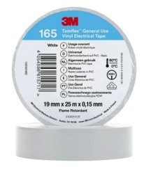 Taśma izolacyjna 19mm x 25m PVC Temflex 165 biała 7100184818 /100szt./