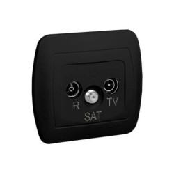 Simon Akord Gniazdo antenowe R-TV-SAT końcowe, czarny AAS/49