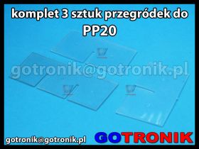 Komplet 3 sztuk przegródek do szufladek PP20