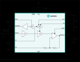 MAX9814 Microphone Amplifier with AGC and Low-Noise Microphone Bias