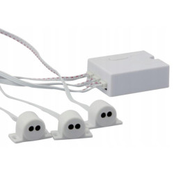 Włącznik z podłączeniem na 3 czujki ruchu PIR, 12-24V LED do szafek, szafy, półek itp.