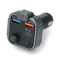 Transmiter samochodowy FM z zestawem głośnomówiącym Blow Bluetooth 5.0 PD QC3.0 2xUSB-A i USB-C