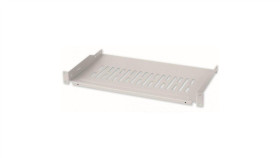 Półka 1U 255Mm Rack 19, 2 Pkt Mocowania, Perforowana, Szara