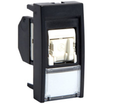 systo Gniazdo informatyczne z polem opisowym 1x RJ45 kat. 6 FTP 1M czarny WS222N HAGER