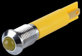 Q8P1CXXY220E Indicator LED, 220 V AC, 8 mm, FASTON, yellow/BrC