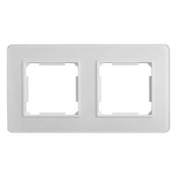 Ramka podwójna, szklana, biała, QUAD Electromalt, QAD1002GW