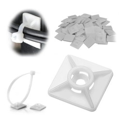 Trytyt Uchwyt mocujący samoprzylepny HW-3AC biały 100szt