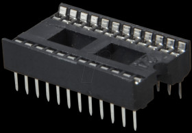 IC socket, 24-pin, double spring contact, RM 1.778
