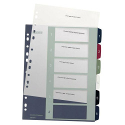 Leitz 1236-00-00 Style Index A4 Polypropylene Multicolour 6 Dividers
