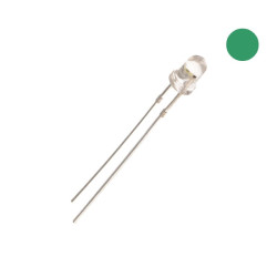 DIODA LED 3mm ZIELONA SUPERJASNA 6cd ! 30 st. clear