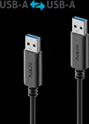 IS2401-005 USB 3.0 cable, iSeries, A connector to A connector, black, 0.5 m