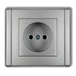 FLEXI Gniazdo pojedyncze b/u srebrny metalik 7FGP-1p