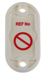 Zawieszka w rozmiarze nano Czerwony na białym Niemiecki, Kit Contents Pudełko z 20 uchwytami Nanotag i 40 opaskami