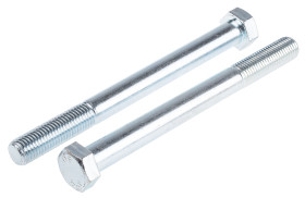 Śruba z łbem sześciokątnym gwint M20 220mm skok 2.50mm Stalowe Sześciokątny Powlekane jasnym cynkiem RS PRO