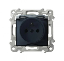 SZAFIR Gniazdo bryzgoszczelne z uziemieniem IP-44 wieczko przezroczyste srebrny GPH-1ZZ/m/18/d