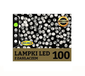 Lampki choinkowe zewnętrzny 100l lampki led 4,95m dekoracji w lini zielony przewód zimny biały 13-112