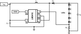 525kHz/1.6MHz, automotive constant current boost and SEPIC LED driver with internal compensation