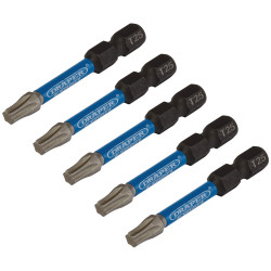 Draper Expert 05653 TX-STAR&#xAE; Impact S/Driver Bits T25x50mm 1/4&quot; Hex 5Pc