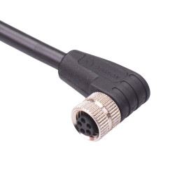 5 Way M8 Prewired Right Angle Female Industrial Circular Connector IP67 3A