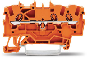 3-wire feed-through terminal, spring-clamp connection, 0.25-2.5 mm², 1 pole, 18 A, 8 kV, orange, 2001-1302