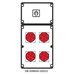 Rozdzielnica 0-1(16A) 4x5x16A INA=16A IP54 SB-008605-S0010-54